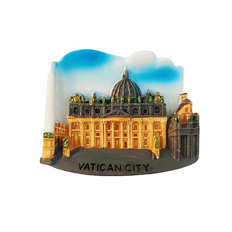 Italy Rome Vatican 3D Stereoscopic Tourism Souvenirs Landmark Buildings Resin Painting Decoration Home Refrigerator Magnets