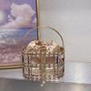 Metal Shiny Ineffectual Water Diamond Hollow Simple Vegetable Basket Banquet Silk Satin Bucket Messenger Bag