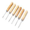 2pcs Wooden Handle Sewing Awl Hand Stitching For DIY Leather Bracelet Jewelry Making Repair Tool Punch Sewing Needle Hook Tool