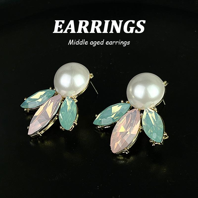 Boucles d'oreilles pendantes Zircon Fleur Colorée pour Femmes, Boucles d'oreilles pendantes Statement pour Fête & Usage Quotidien