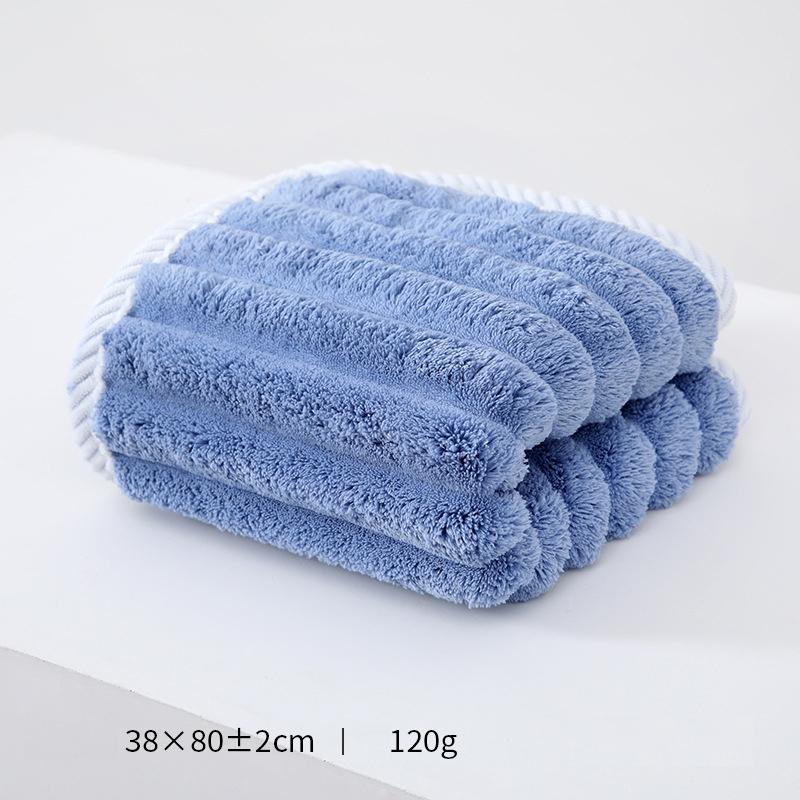 30x60cm Měkký Zesílený Pruhovaný Ručník na Obličej z Korálového Rouna Ručník na Ruce Ručník na Obličej Koupelový Ručník Silná Absorpce Vody Koupelnový Ručník