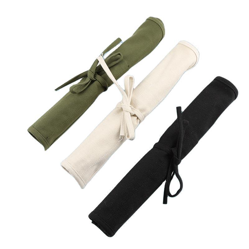 Painter's Canvas Brush and Pen Storage Bag for Gouache, Watercolor, and Oil Painting Supplies