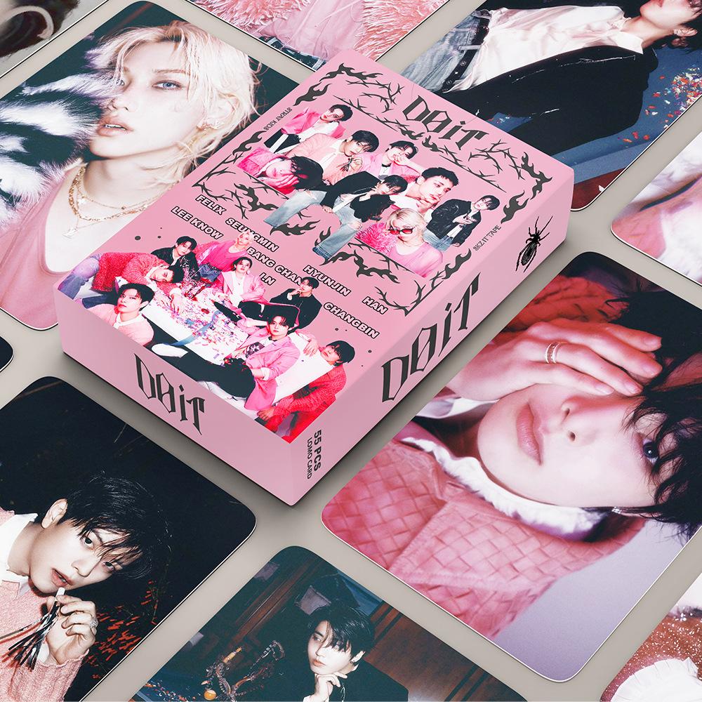 2026 new KPOP Idol New Card "DO IT" Pink Photo Card Fan Decoration Collection 55 Boxed Lomo Cards HAN Felix hyunjin