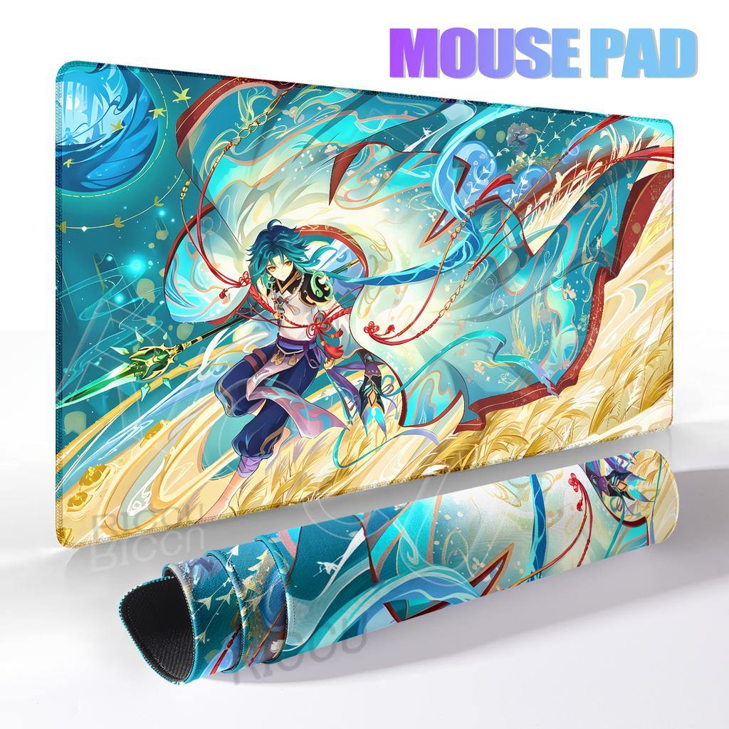 Genshin Impact Xiao Tappetino per mouse Anime Tappetino da scrivania di grandi dimensioni Tappetino per scrivania per tastiera del computer Tappetino per mouse da gioco Accessori per computer Tappetino per mouse
