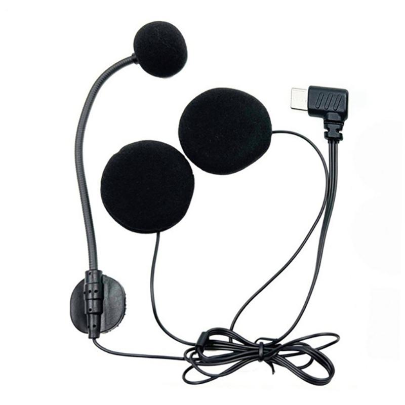USB Type C Helmet Headset Microphone Compatibles Full Face Helmets Includes Noise Cancelling and Adjustable Boom