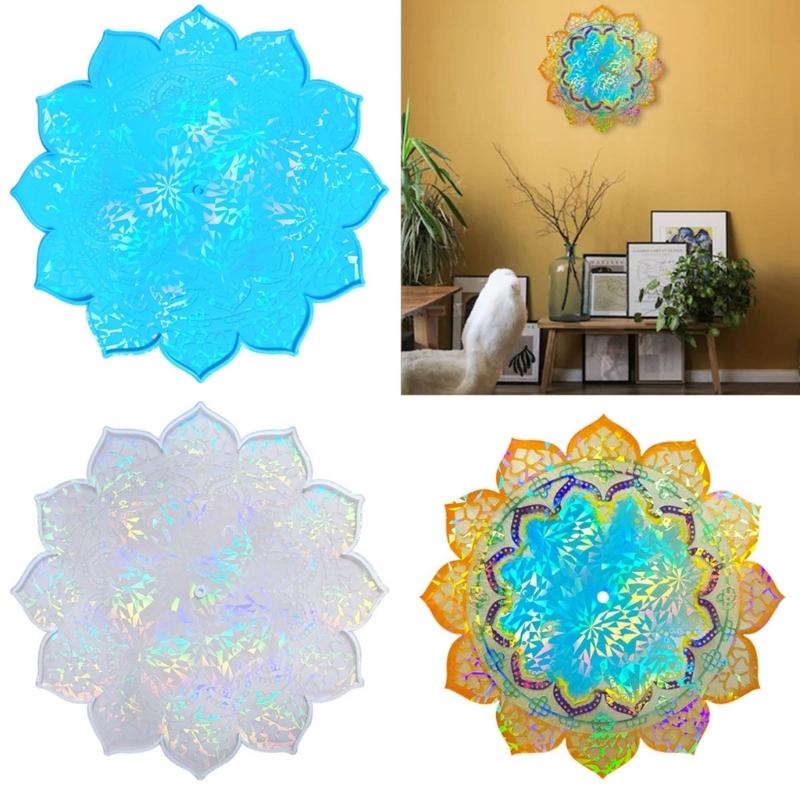 Holograficzny Formularz do Zegarów Kwiatowych DIY Dekoracja Ścienna Formularz Rzemieślniczy Formularz do Odlewania Żywicy Epoksydowej Ręcznie Robiony Wisiorek Formularz Silikonowy