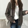 Buckle Twist Sweater Jacket Women's Autumn Winter Outerwear Solid Color Round Neck Short Knitted Cardigan Women