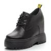 Fashion 11CM Genuine Leather Platform Wedge Sneaker Women Shoes Hidden Heels Women Ankle Boots Autumn Spring Winter Plush Warm Boots