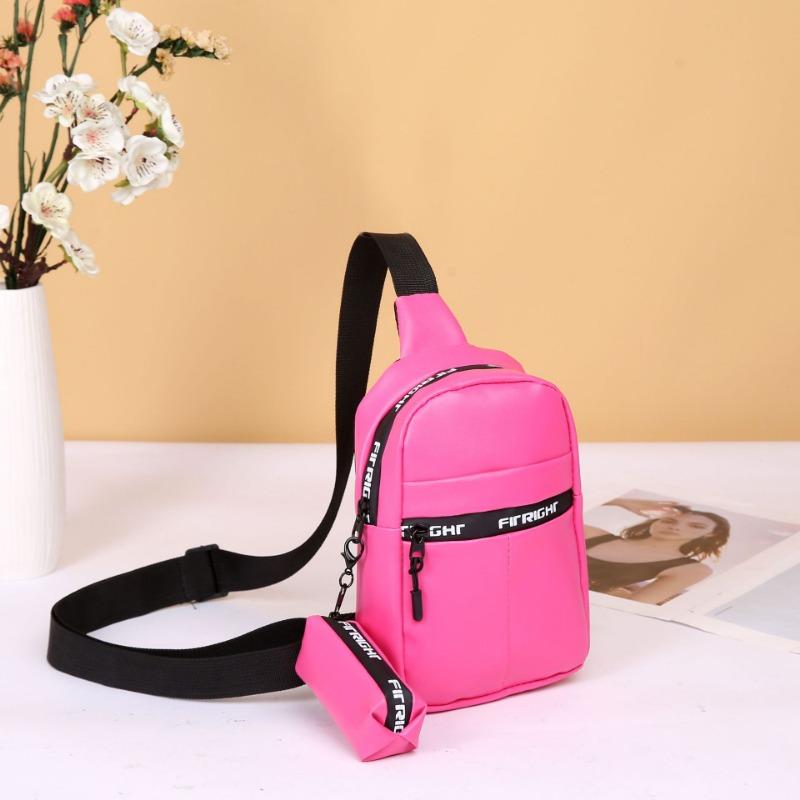 Fashion breast bag, shoulder messenger bag, sports bag with pendant, change bag, letter bag, a simple bag.