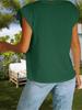 Women's Cap Sleeve Tank Top Crew Neck Loose Fit Basic Summer Tee