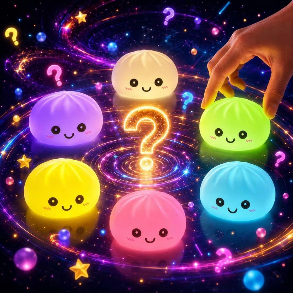 Luminous Dumpling Squishes Food Ornament Glowing Dumplings LED Bun Night Light Kids & Adult