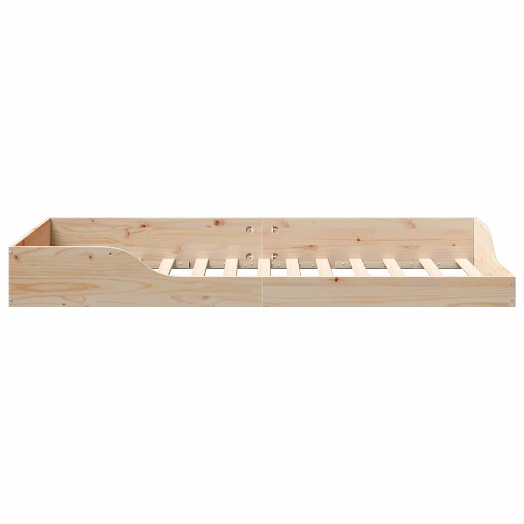 Bed Frame In Brown 80 X 200 Cm Solid Pine Wood