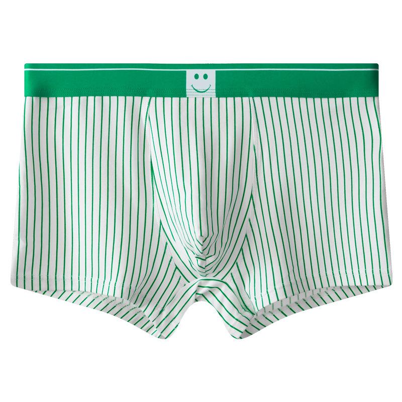 Men's Pure Cotton Underwear Breathable Striped Underwear Men's Sports Flat Corner Shorts