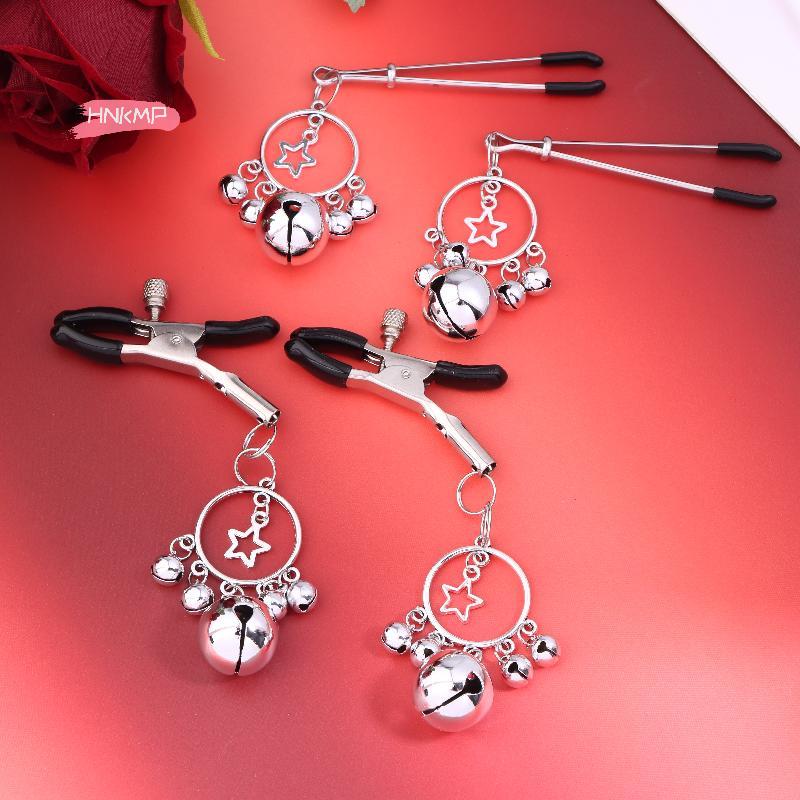 1 Pair Bell Breast Clip Nipple Clips SM Female Nipple Massage Clamps Clitoris Stimulation Adult Sex Toy For Women Training Tool