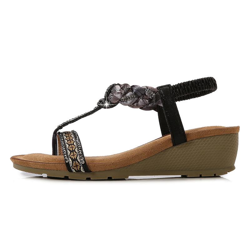 Mode Übergrößen Schuhe für Damen 36-42 Sommer Mode Damen Plateau Wedges Bequem Atmungsaktiv Rutschfest Sandalias De Mujer