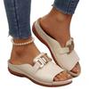 New Plus-size Shoes, Wedge Heel Thick-soled Slippers, Women's One-line Fish-mouth Beach Sandals