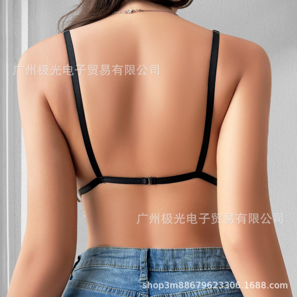 Women Lace Hollow Out Wireless Bralette Crop Top