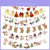 Merry Christmas Banner Pennant Hanging Flag Bunting Featuring Santa Claus And Snowman Designs**