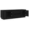 TV Stand with LED Lights Black Oak Effect 160.5x41x50 Cm