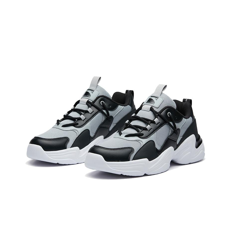 Anta Lifestyle Series Low-Top Dad Shoes Men Sneakers Gray Black White 91938863-3