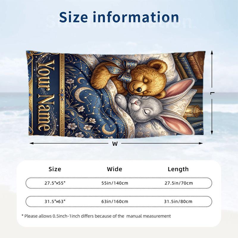 Space Cosmic Theme Beach Towel Personalized Custom Name & Text Soft Quick Dry Beach Towel for Swimming Travel