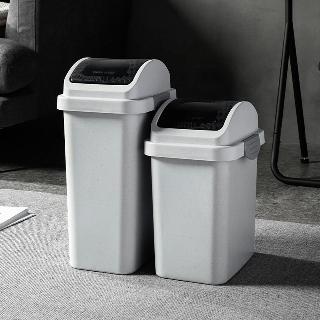 Creative Garbage Can with Shaker Cover Simple Storage Bucket Rubbish Bin Rectangle Wastebasket