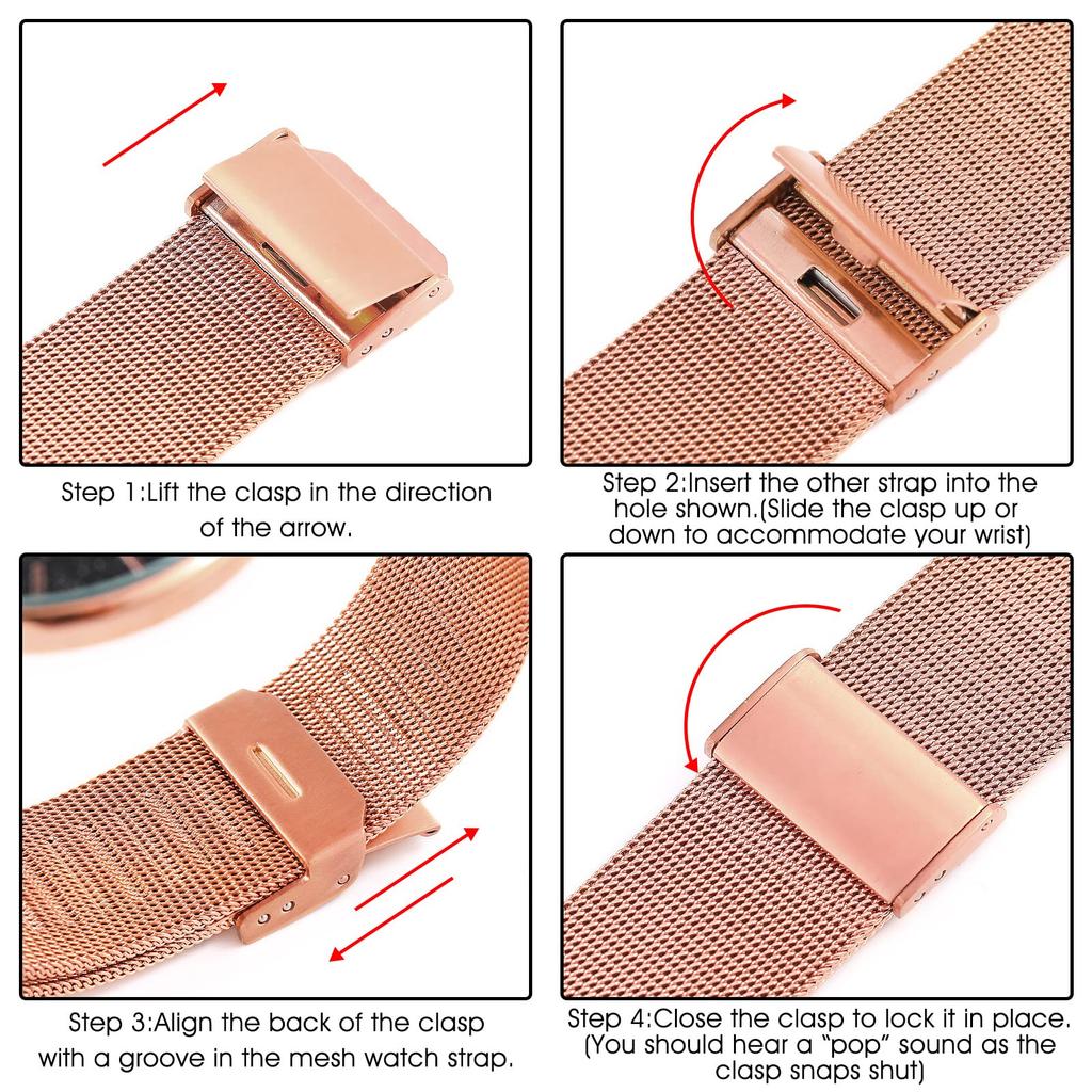 BUREI Men's Waterproof Analog Business Milanese Mesh Belt Watch