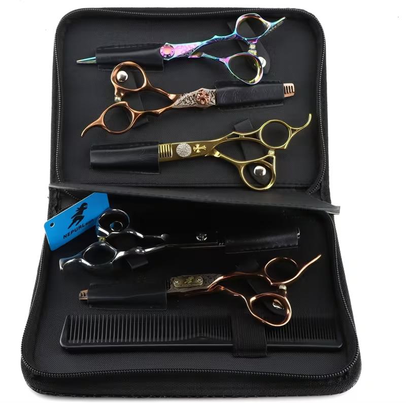 BEPAN Large Capacity Hairdressing Scissor Storage Case Barber Scissor Haircut Tool Organizer with Multi Compartments Zippered Pocket
