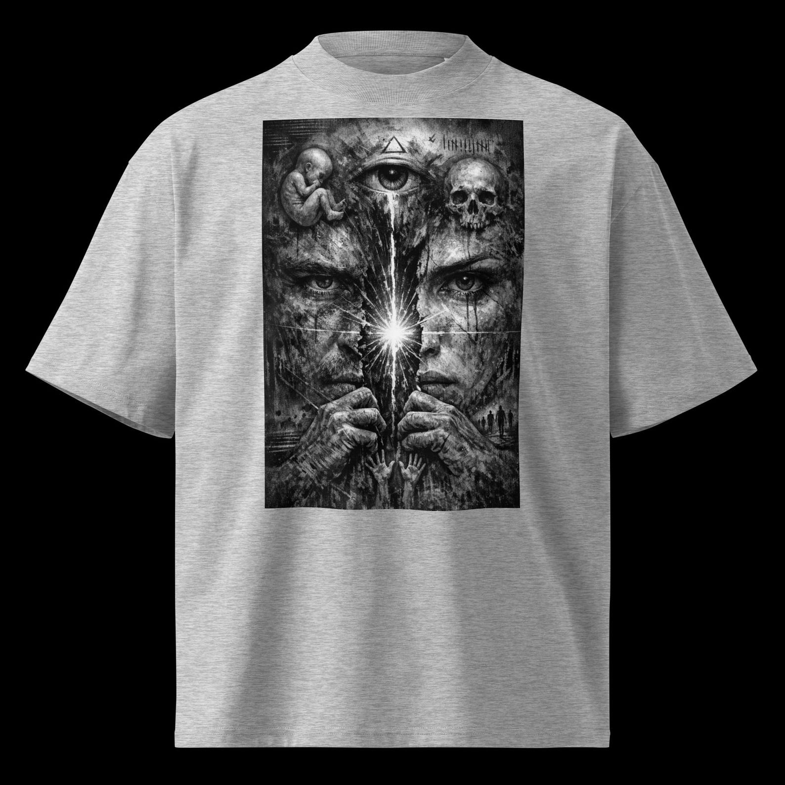 Unisex organic oversized high neck t-shirt- The FRACTURE OF AWAKENING 4XL