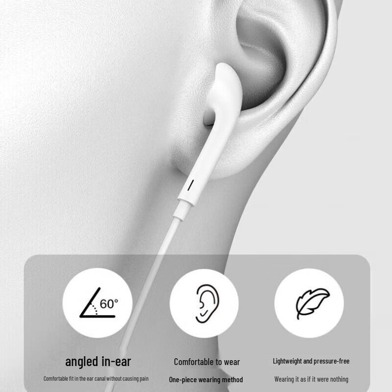 In-ear Wired Type-C Earphones with Mic, Noise-Canceling for Calls & Gaming - C1