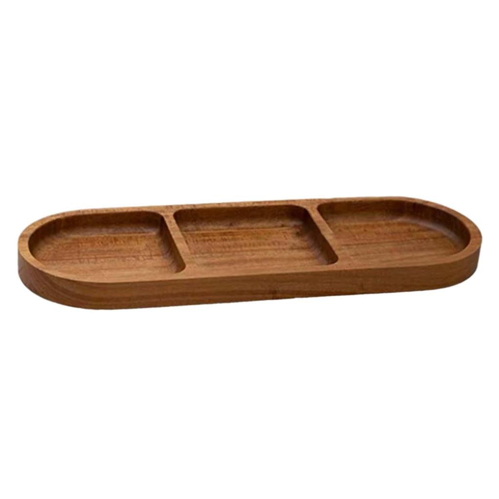 Compartmentalized Serving Board Tableware for Bread Banquet Kitchen Household Restaurant , 3 Grid