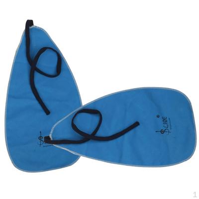 2 Pieces of Blue Deerskin Flocking Cleaning Wiping Cloth for Saxophone Flute Clarinet Trumpet Wind