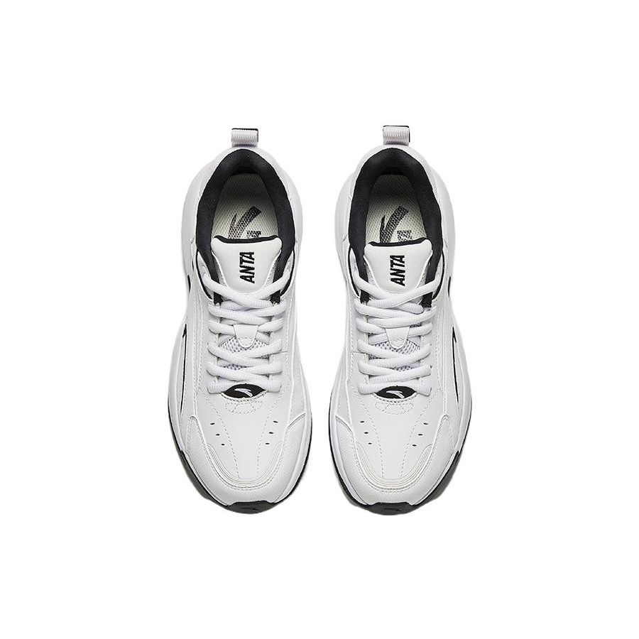 Anta Ace Retro Running Cushioning Low-Top Dad Shoes Women Sneakers White Black 922338802-10