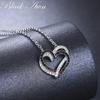 BLACK AWN Heart Genuine LOVE Necklaces Pendants Jewelry Black&White Stone Jewelry For Women