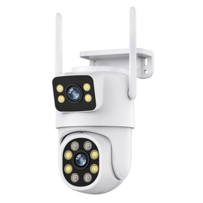 12LED 6MP domácí CCTV kamera s duálním objektivem IP66 vodotěsná IP kamera Dvoucestný hlasový interkom s detekcí člověka