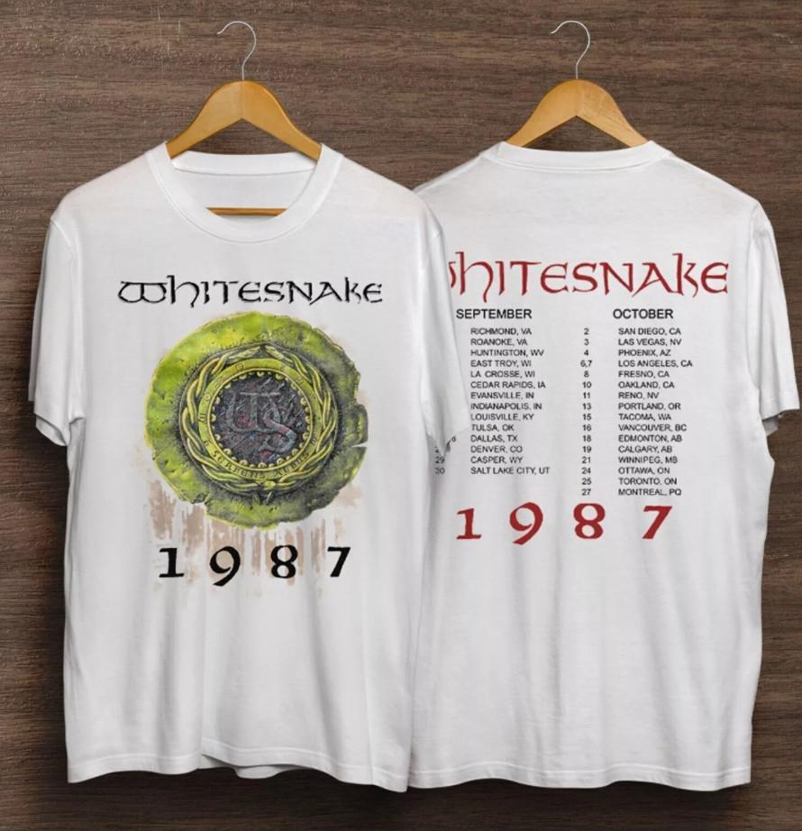 Vintage 1987 Whitesnake Tour 1987 Tshirt size S5XL Unisex T-Shirt S