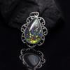 Natural Opal Pendant 19 ct Fire Pear 925 Sterling Silver October Birthstone for Gem Collections