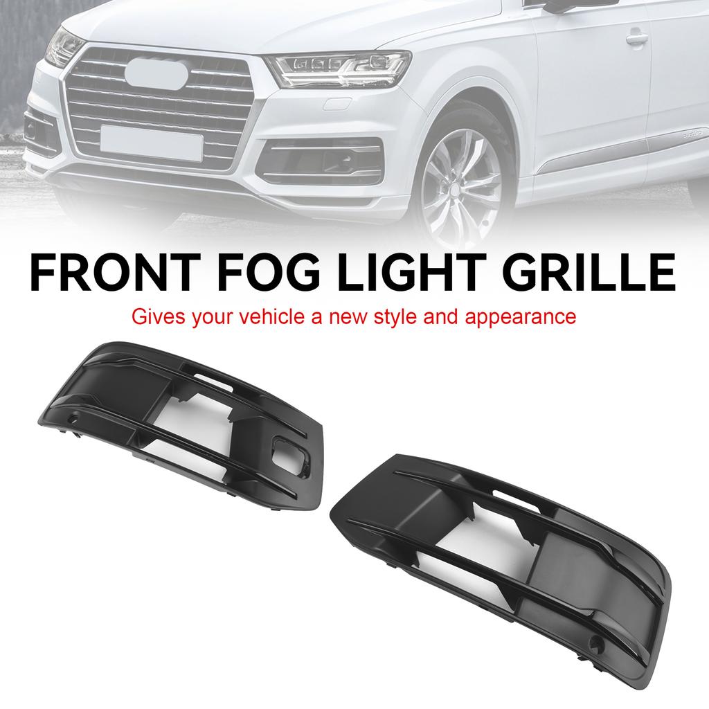 Front Bumper Cover Fog Light Bezel Insert Grill Grille 4M0807682AAEFA 4M0807681AAEFA Fit Q7 2016-2019