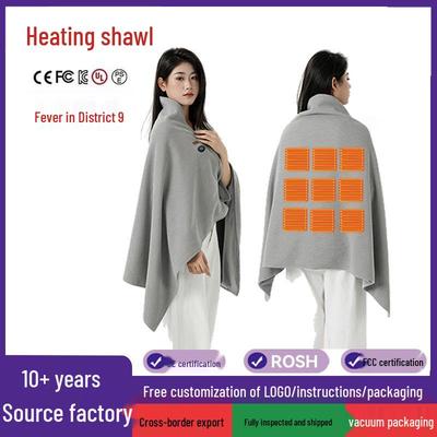 USB Temperature-Controlled Electric Heated Shawl - Smart Waffle Knit Blanket for Warmth and Cold Protection