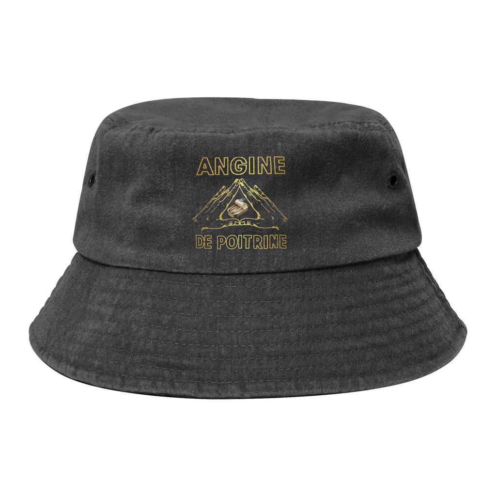Unisex Distressed Denim Washed Bucket Hat Angine De Poitrine Canadian Band Headwear Fishing FisherUnisex Cap Session Hats Gifts