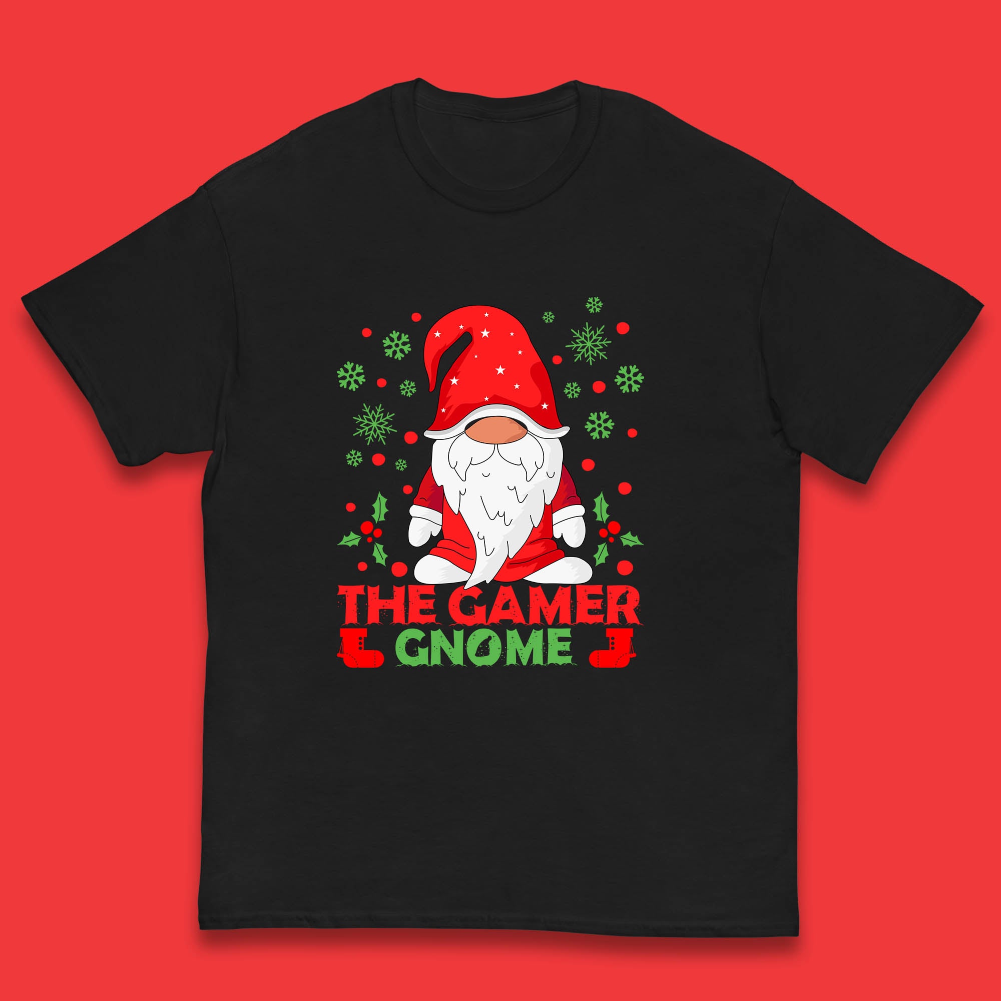 The Gamer Gnome Christmas Kids T Shirt Christmas Gnomes Top 140