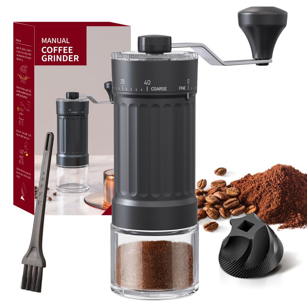 

Manual Coffee Grinder with 40 Adjustable Settings Portable Hand Coffee Capacity 30g for Espresso Pour Over for Travel Camping чорний