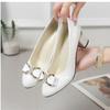 Fashion Sweet White Patent Leather Office Career Square Heel Shoes for Women Lady Casual Shoes