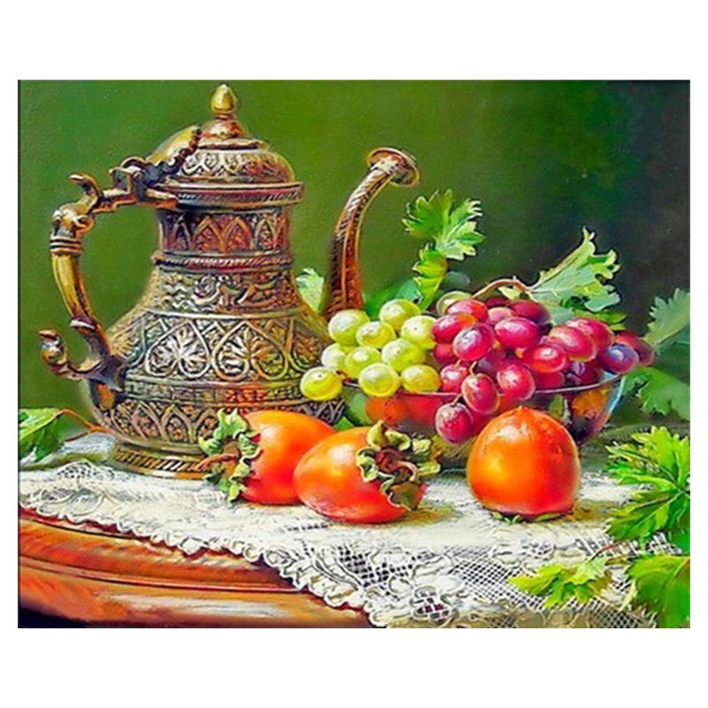 

5D Diy Алмазная картина Фрукты Набор Полный дрель Круглая Алмазная вышивка Мозаика Изображение Стразы Украшение дома Full Round 20x30CM