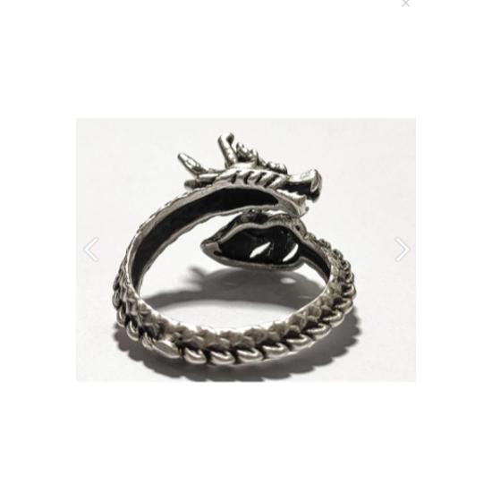 Verstellbarer Ring mit Drachenmodell, antik versilbert