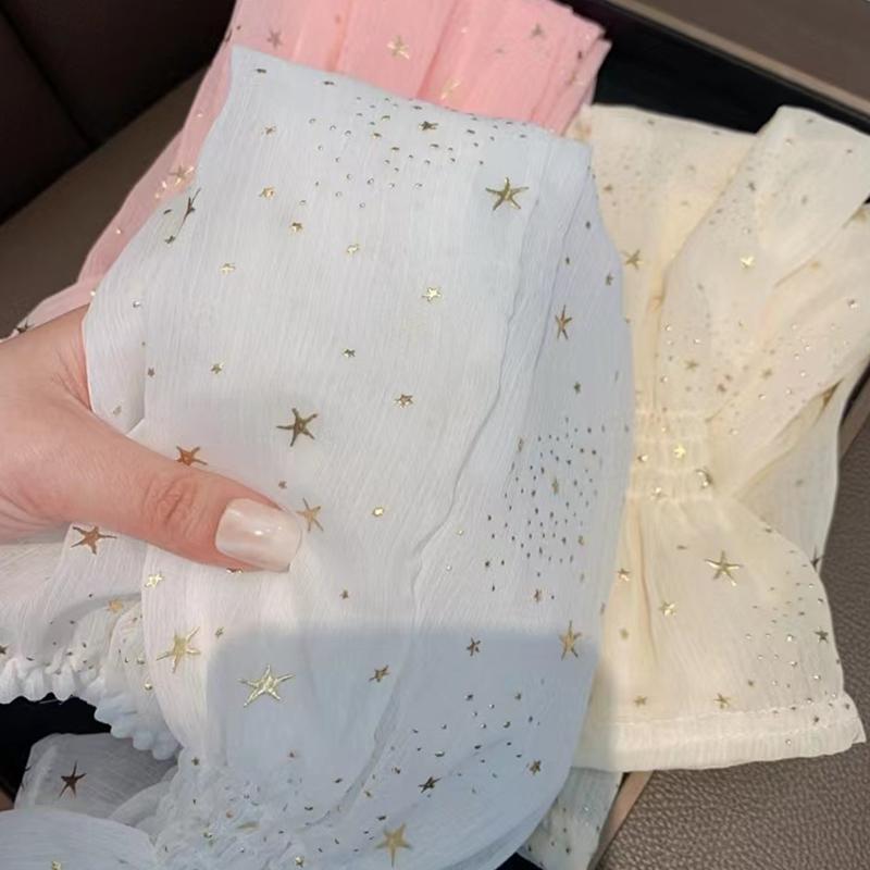 Star Chiffon Yarn Puff Ice Sleeves Daily Clothing Decor Versatile Photography Atmosphere Props Women Sun Protection Uv Arm Cover