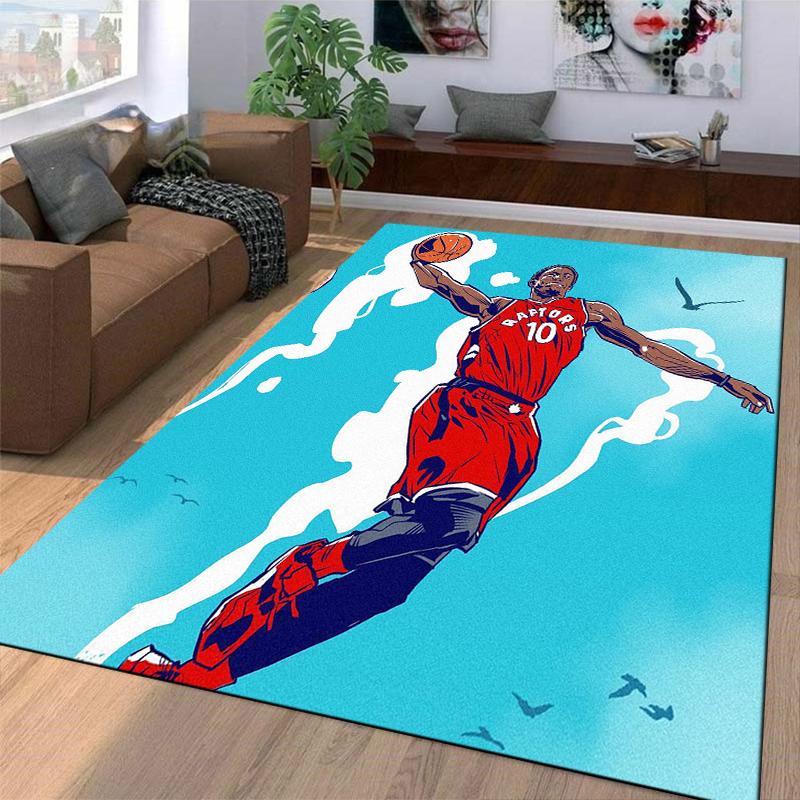 Basketball Player Jump Shot Rug Suitable for Use As an Anti-slip Game Mat for Living Room and Bedroom Sofas