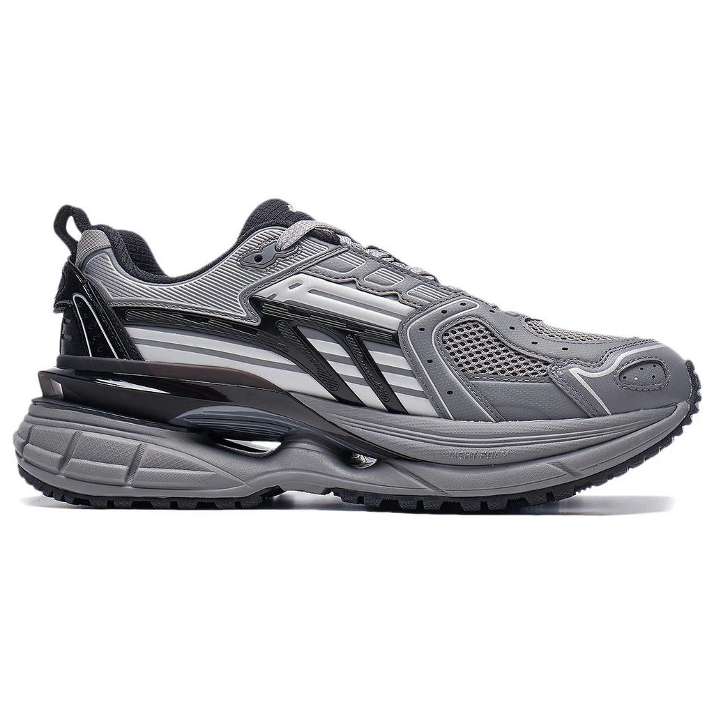 New LiNing Comet 5 Cushioning Wear Resistant Low Top Casual Shoes Men's Gray Black AGCT351-2