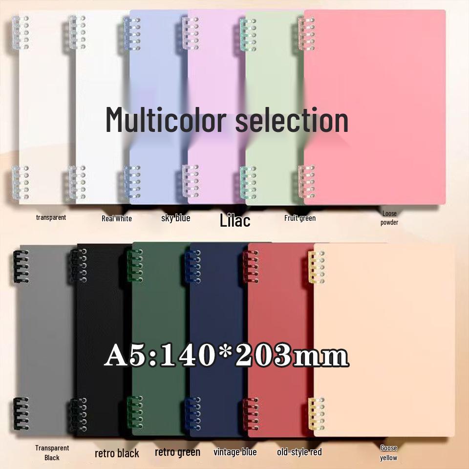 

Retro Color A5 Loose-Leaf Notebook - Thickened, Scratch-Resistant, Detachable for High School & Office Use Vintage Blue - 1 Notebook