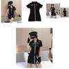 Women Halloween Sexy Cospaly Police Uniforms Large Size Zipper Clothe Stretchy